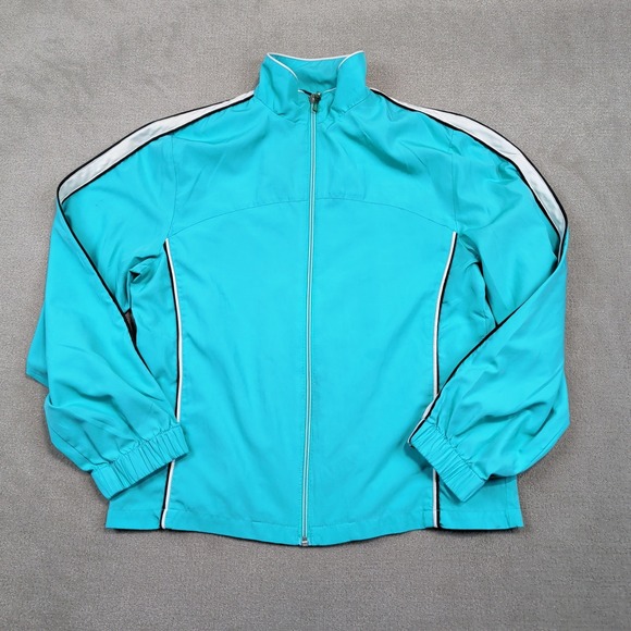 AFI Sport Vintage Y2K Track Jacket Small Turquoise Blue Full Zip Sporty Retro — photo 2